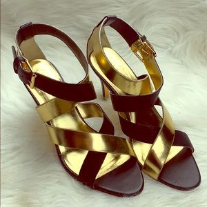 Ted Baker Adalina Strappy Black & Gold Leather 7